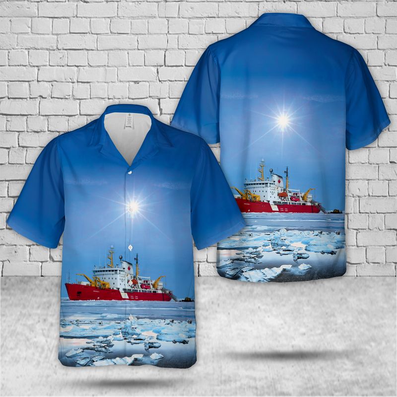 Canadian Coast Guard CCGS Louis S St-Laurent Heavy Arctic Icebreaker Hawaiian Shirt