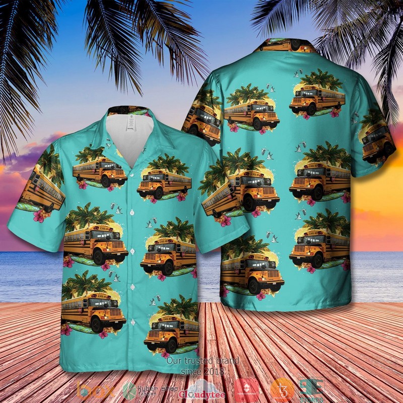 Canadian School Bus Short Sleeve Hawaiian Shirt