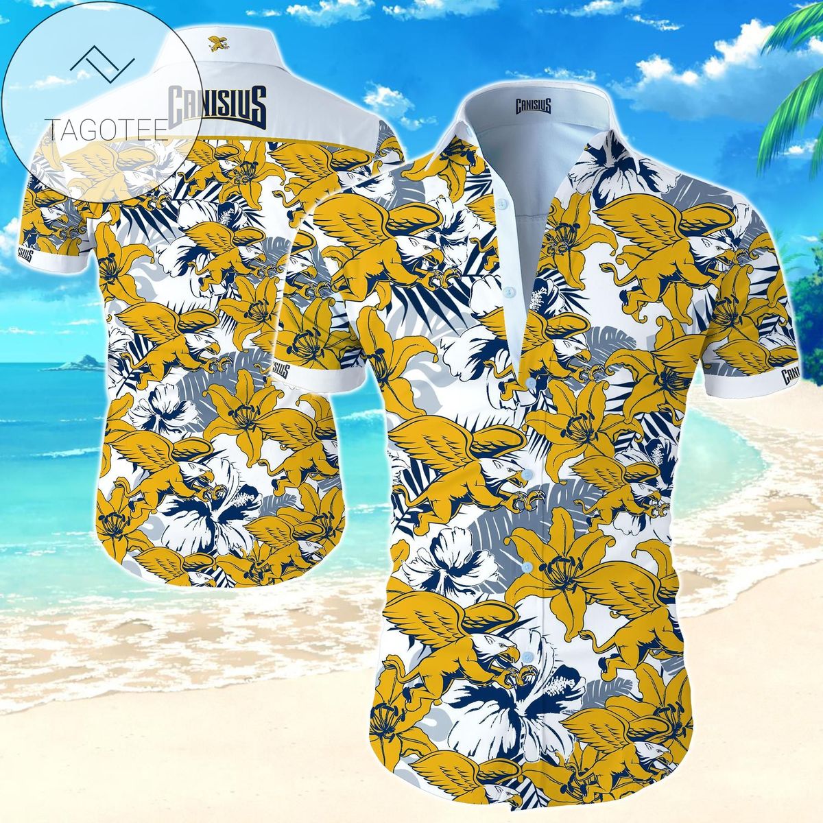 Canterbury Bankstown Bulldogs All Over Print Summer Short Sleeve Hawaiian Beach Shirt