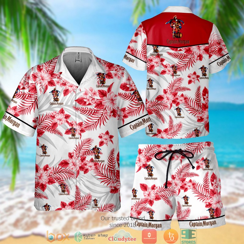 Captain Morgan palm tree Hawaiian shirt