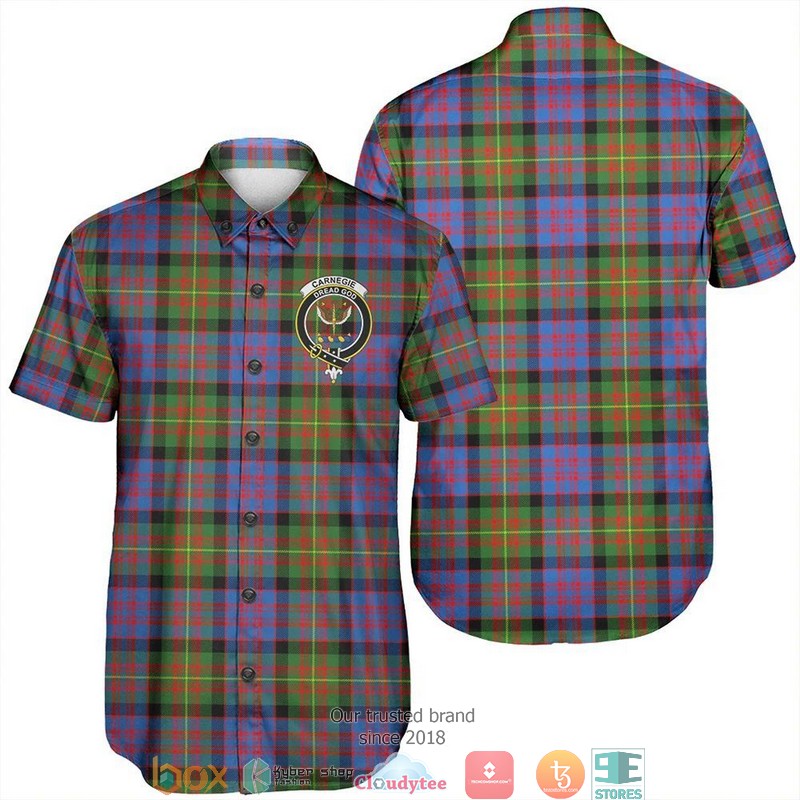 Carmichael Ancient Tartan Crest Short Sleeve Hawaiian Shirt