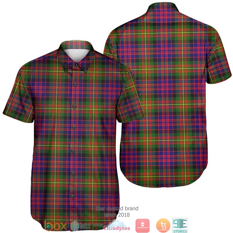 Carnegie Modern Tartan Crest Short Sleeve Hawaiian Shirt