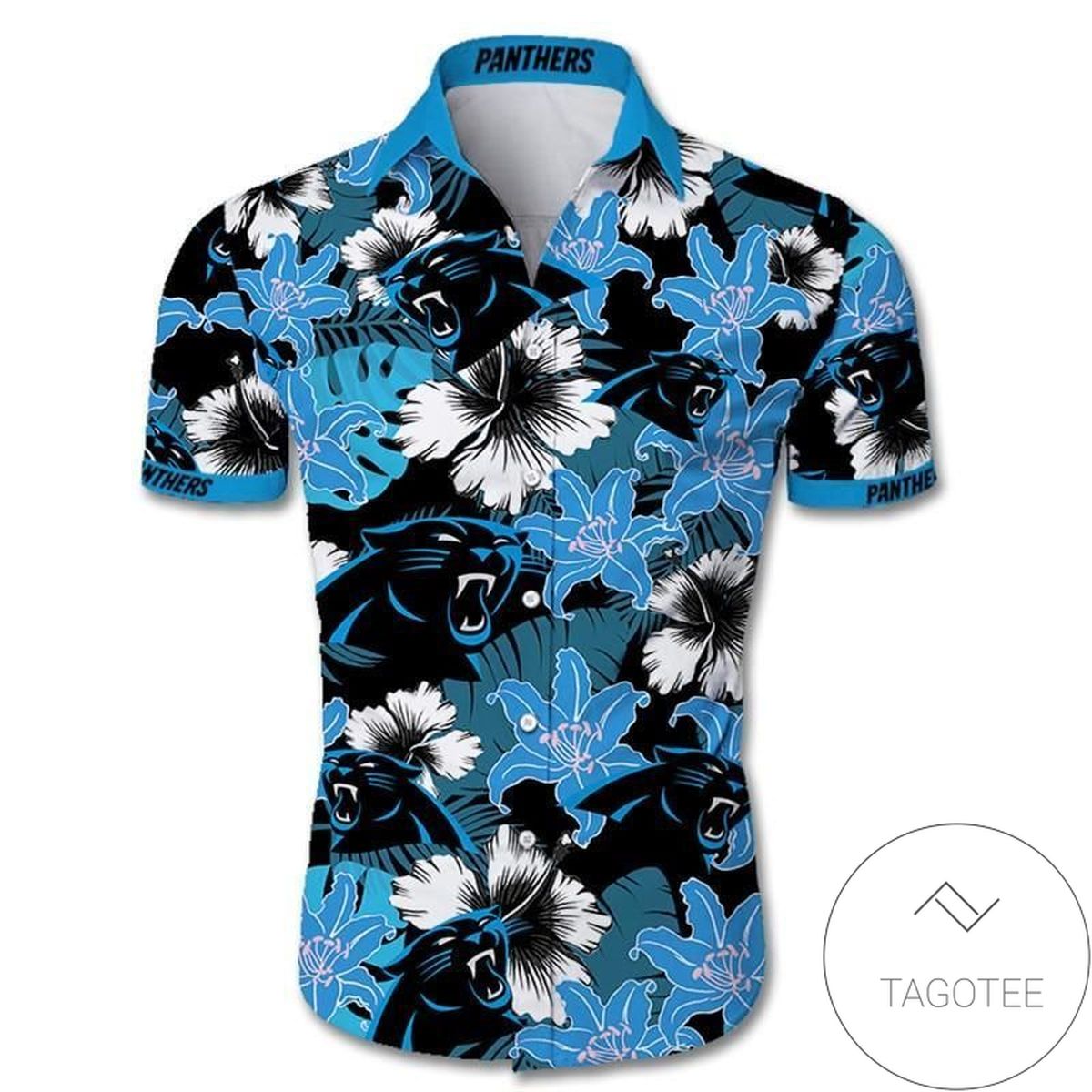 Carolina Panthers Flower Authentic Hawaiian Shirt 2022 3d