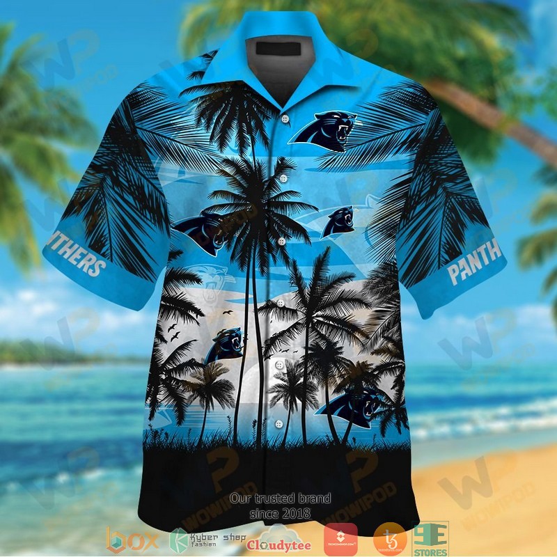 Carolina Panthers coconut island blue Hawaiian Shirt, short