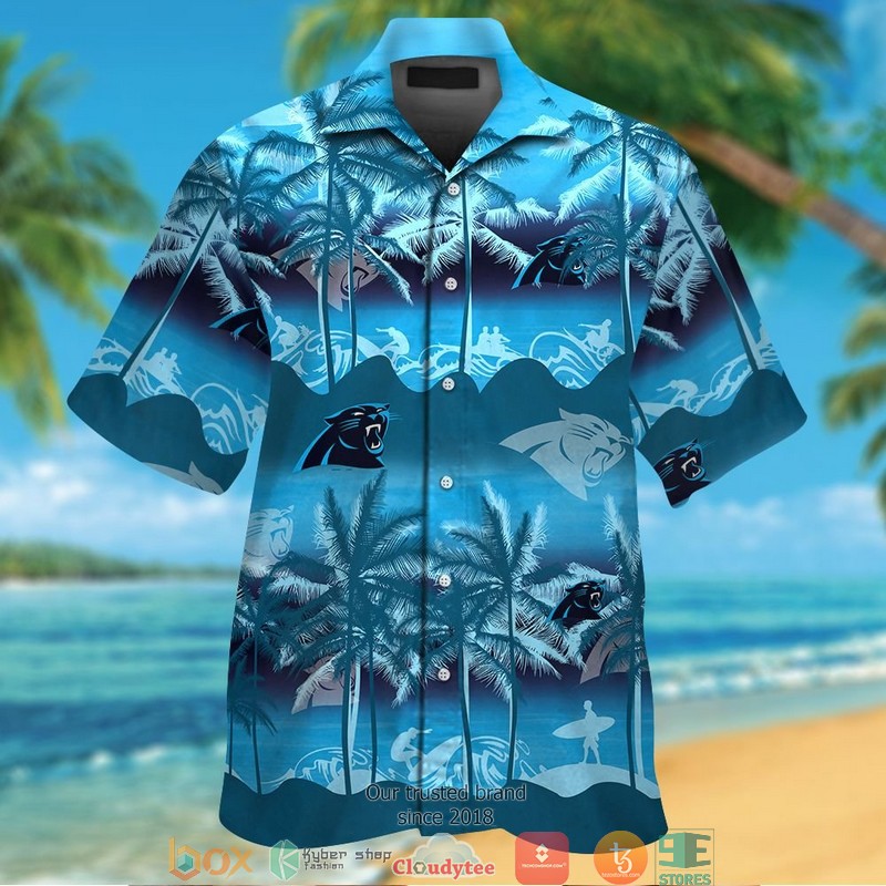 Carolina Panthers Coconut Island Grey Hawaiian Shirt, short