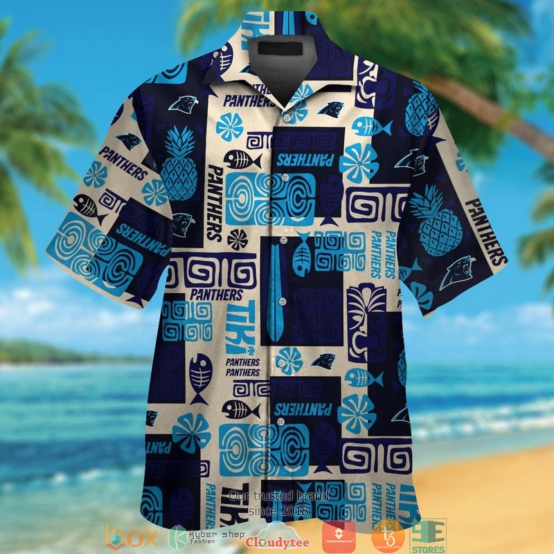 Carolina Panthers fish ocean Hawaiian shirt, short