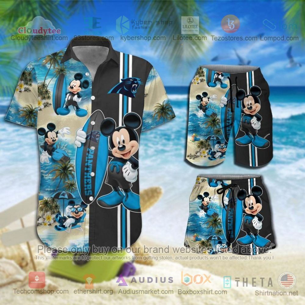 Carolina Panthers Mickey Mouse Hawaiian Shirt, short