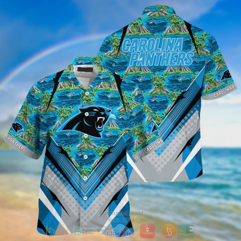 Carolina Panthers Moss Green Coconut Hawaiian Shirt, short