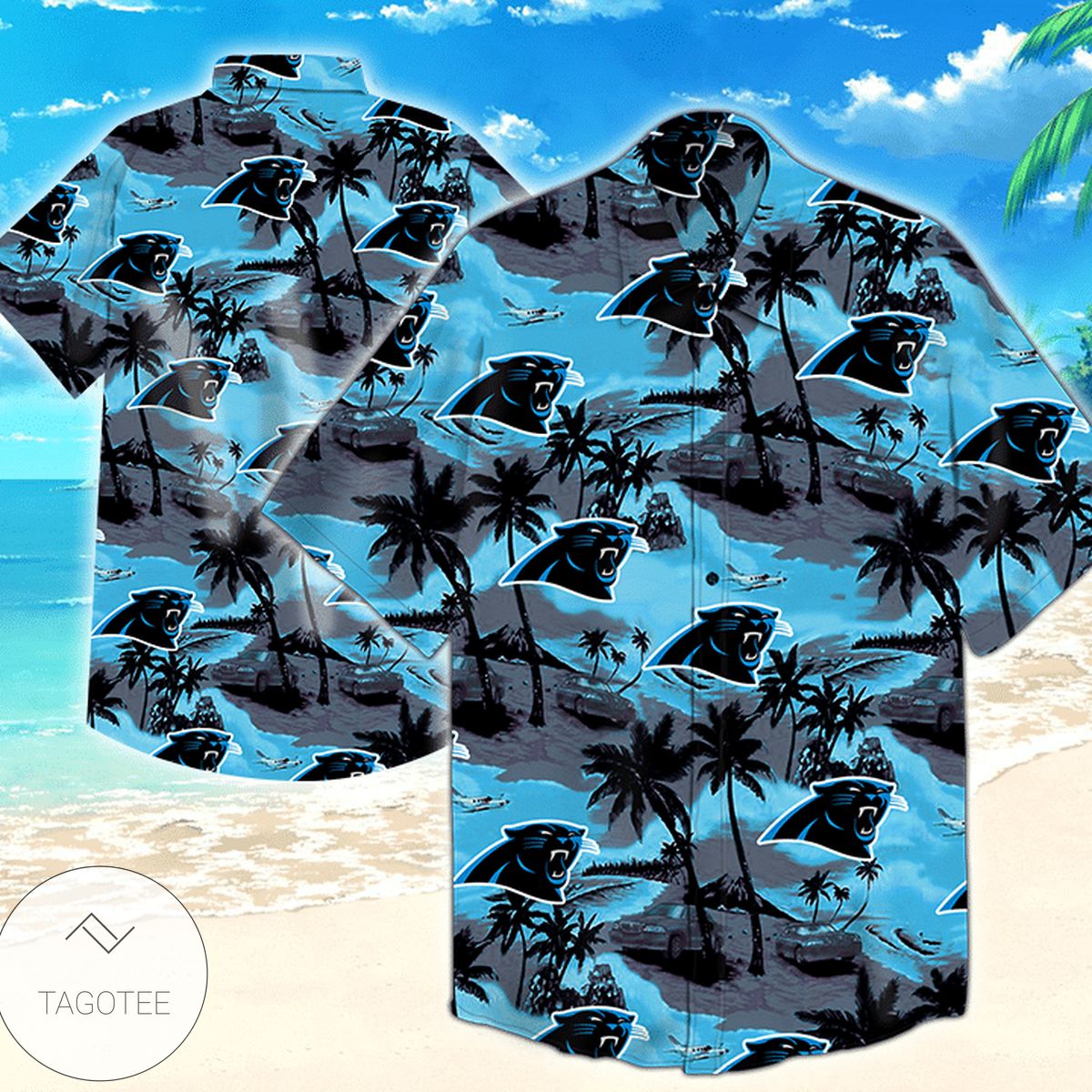 Carolina Panthers Hawaiian 3d Shirt Tropical Flower Short Sleeve Slim Fit Body-nfl