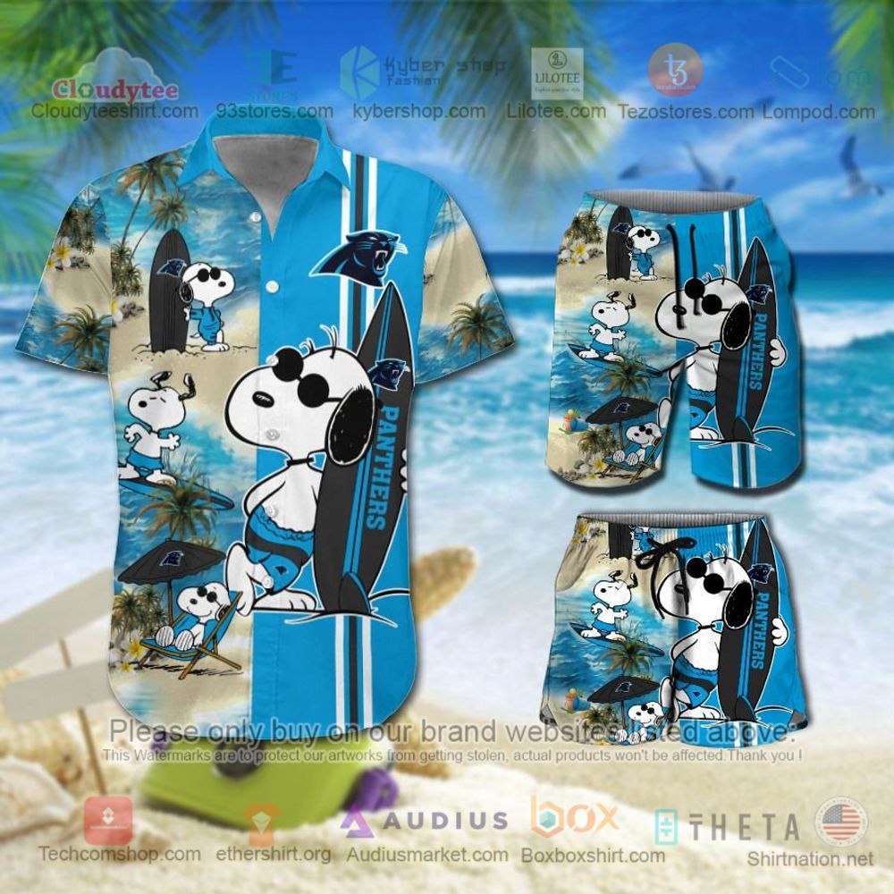 Carolina Panthers NFL palm tree Hawaiian Shirt