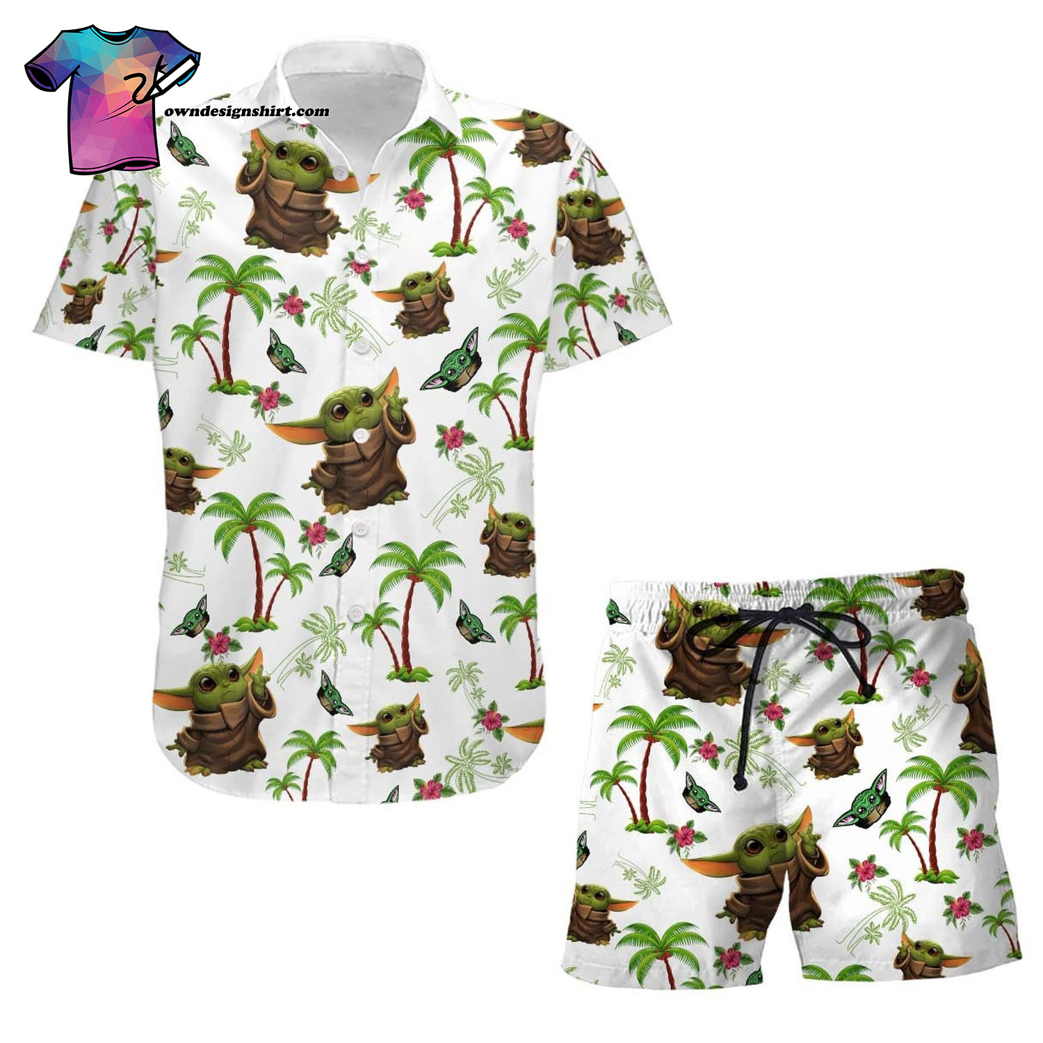 Cartoon Graphic Donald Duck Surfing Summer Hawaiian Shirt