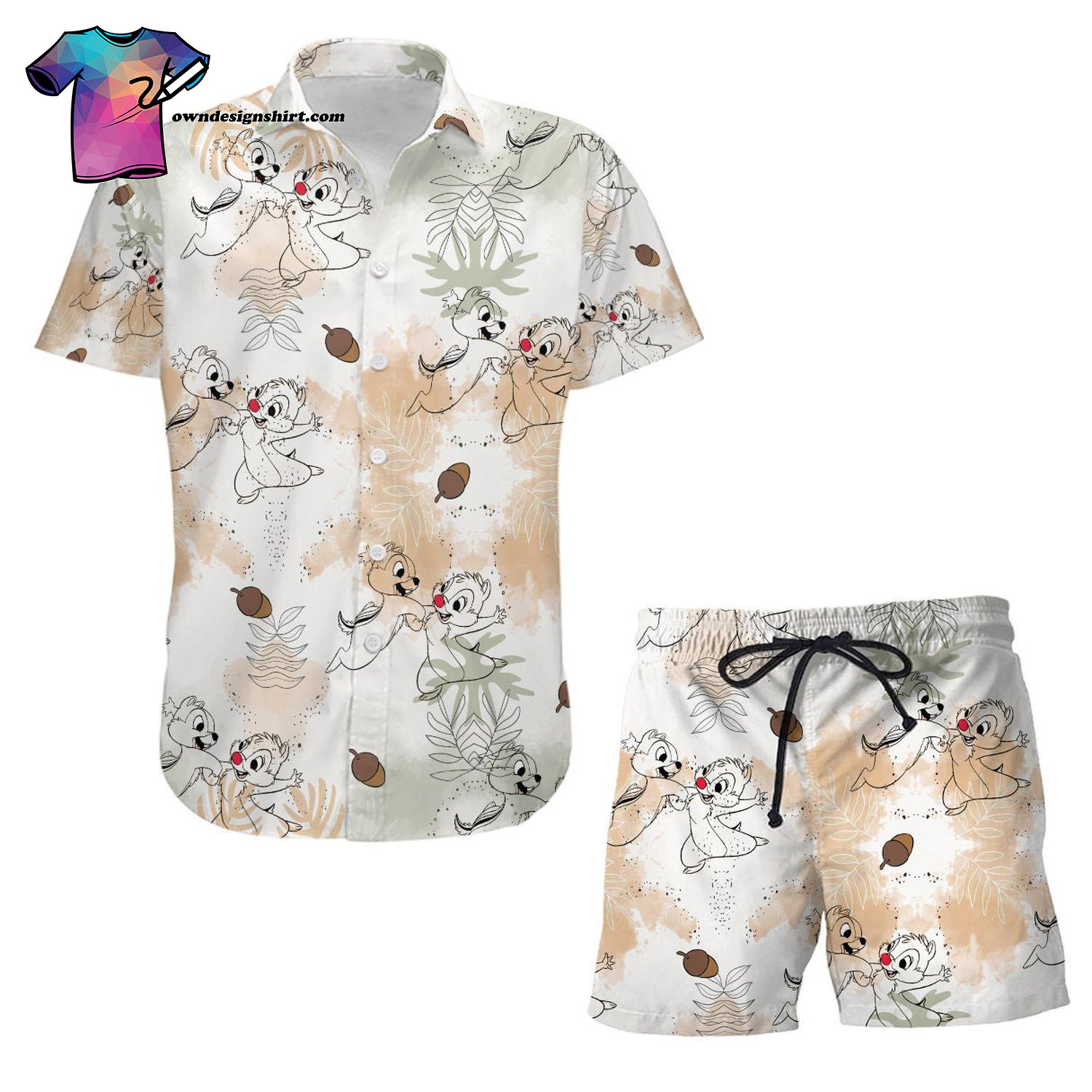 Cartoon Graphic Baby Yoda Palm Trees Summer Hawaiian Shirt