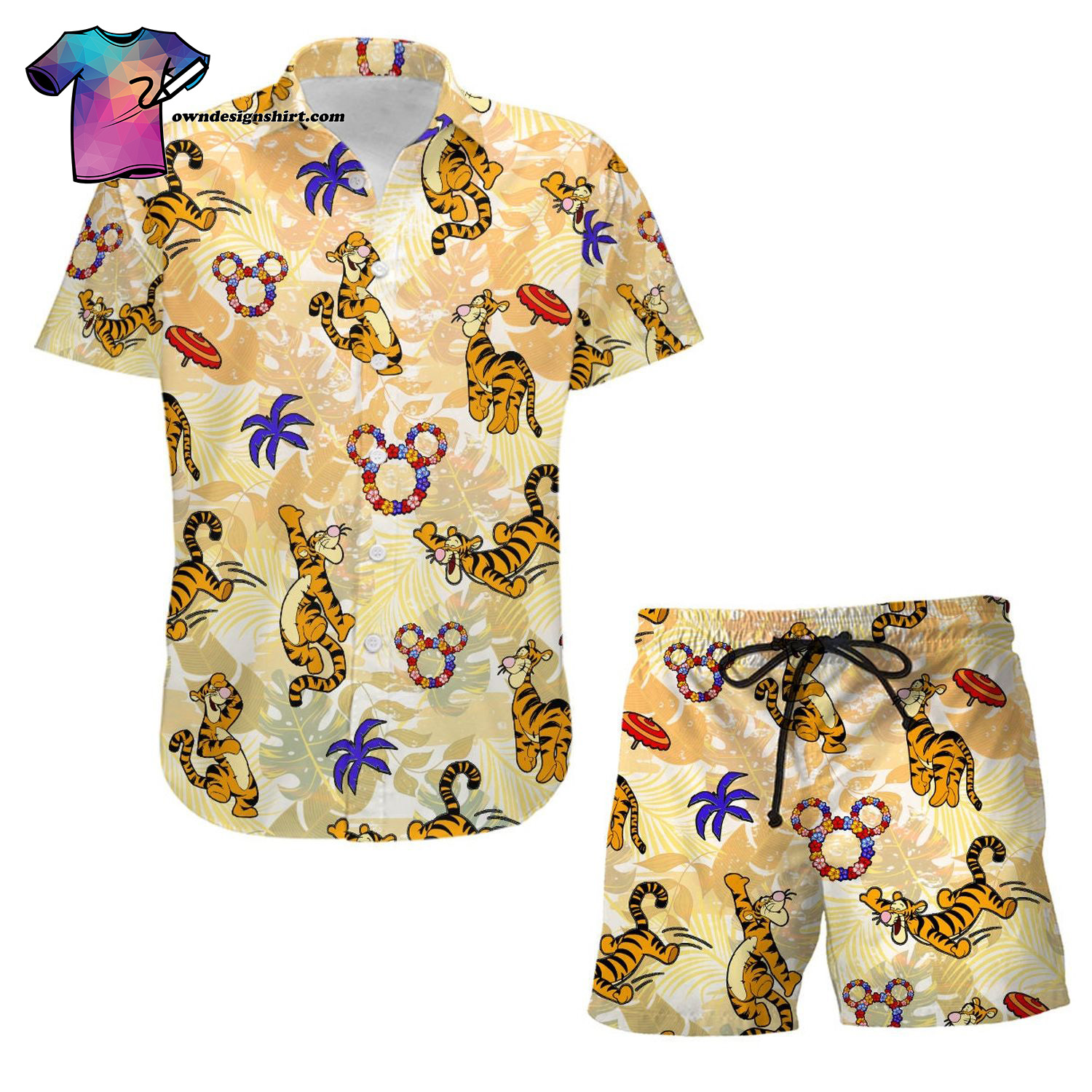 Cartoon Graphic Winnie The Pooh Summer Hawaiian Shirt