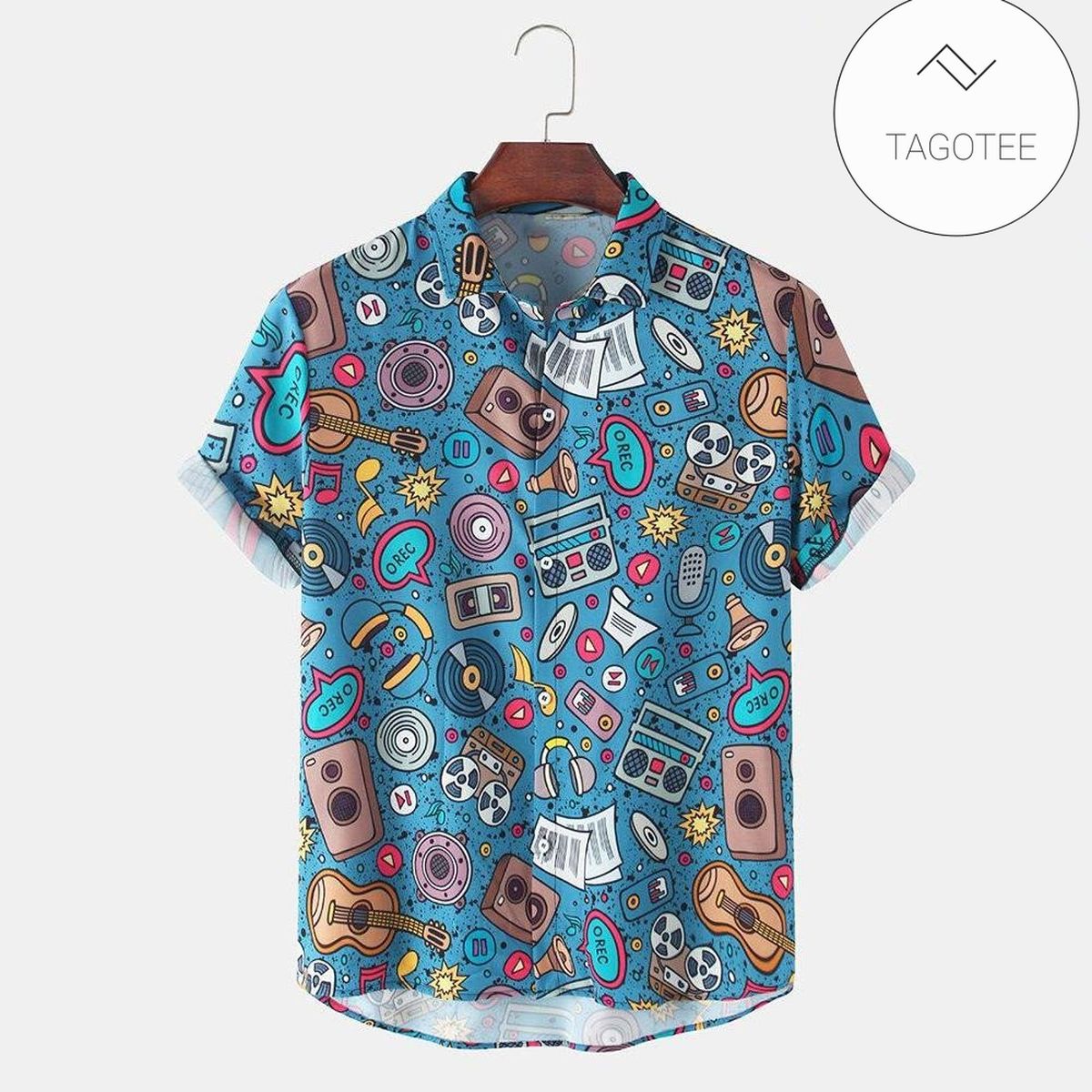 Cartoon Pizza Pineapple Hawaiian Hawaii Shirt