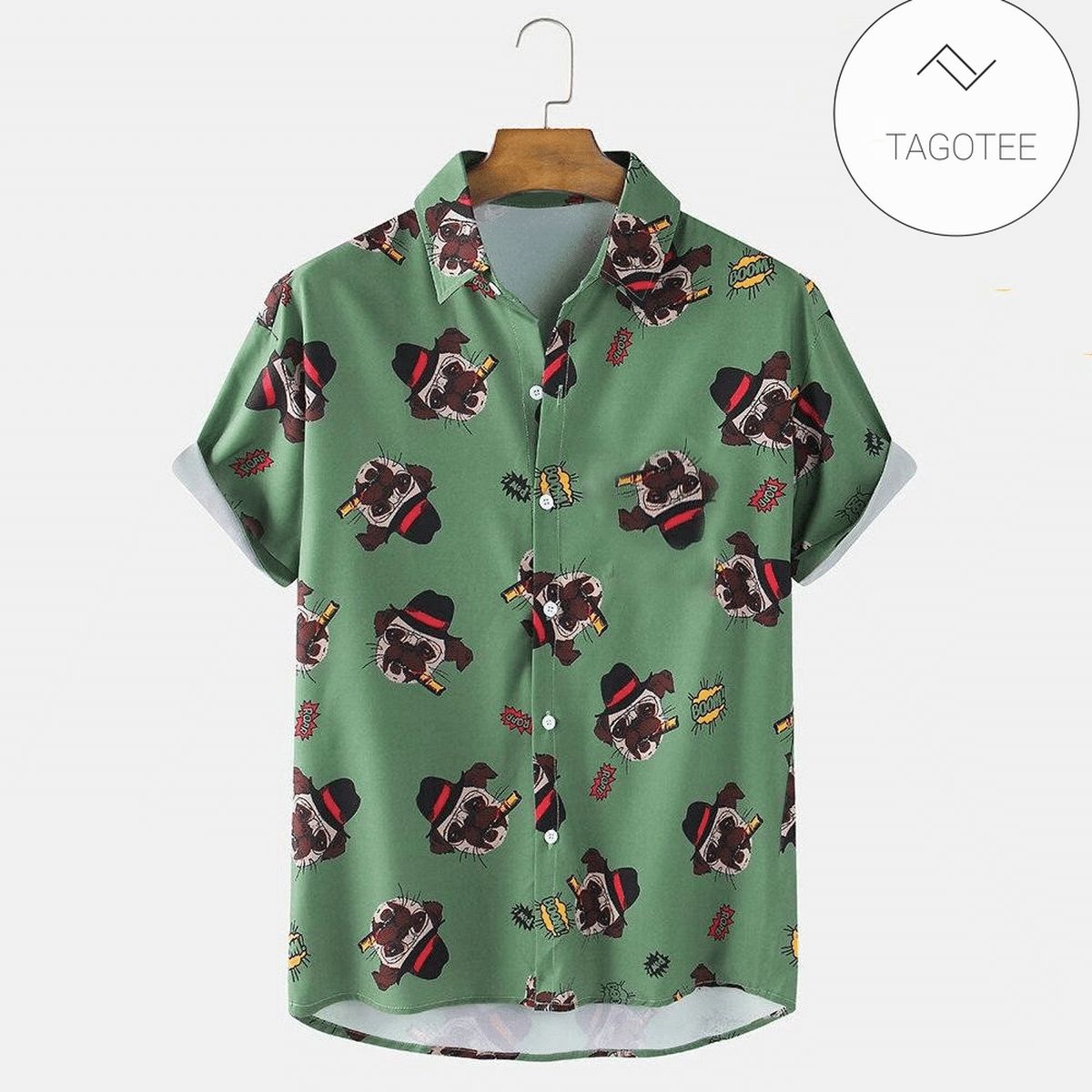 Cartoon Turkey Bird And Polka Dot Hawaiian Shirt