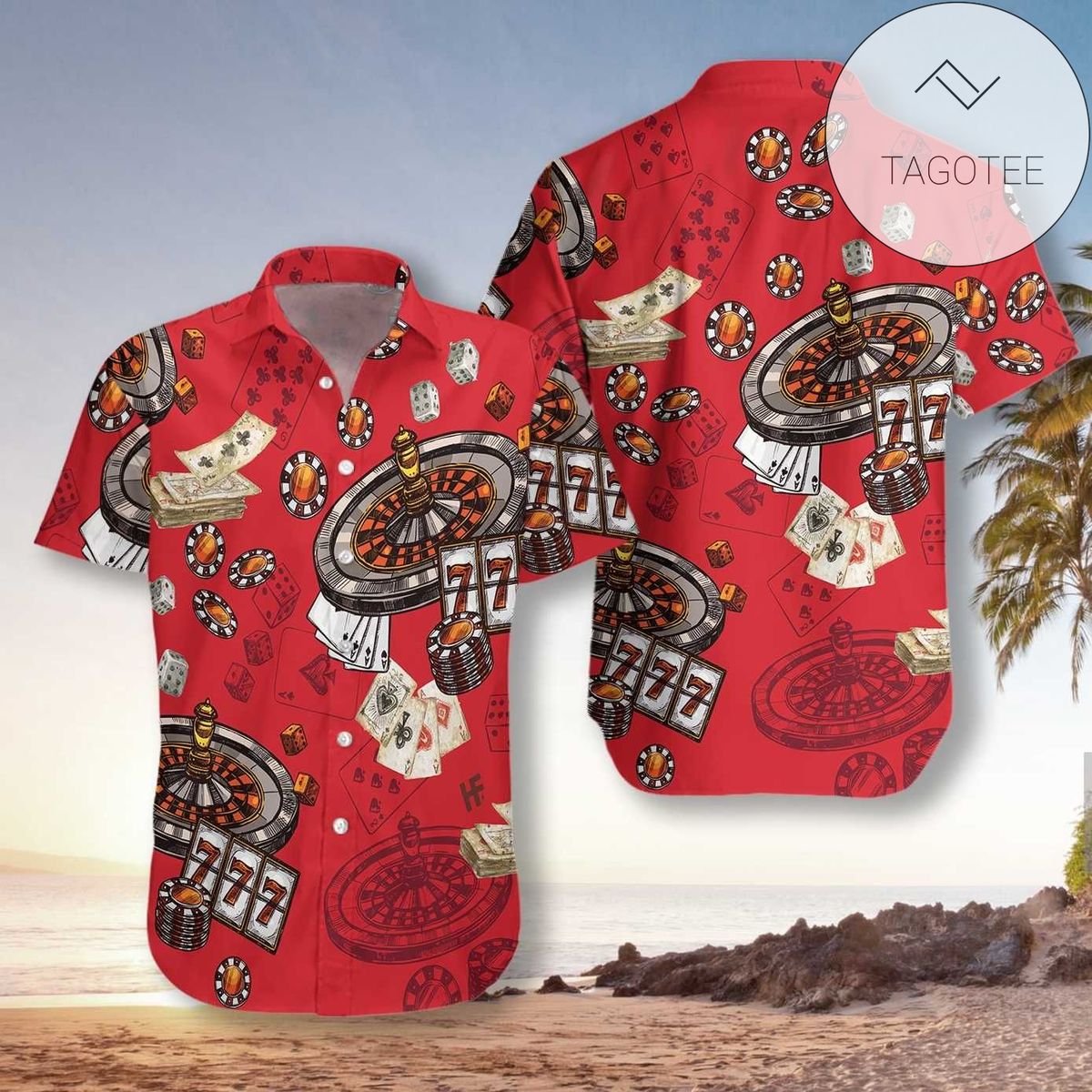 Casino Retired You Can Find Me At the Casino Graphic Print Short Sleeve Hawaiian Casual Shirt