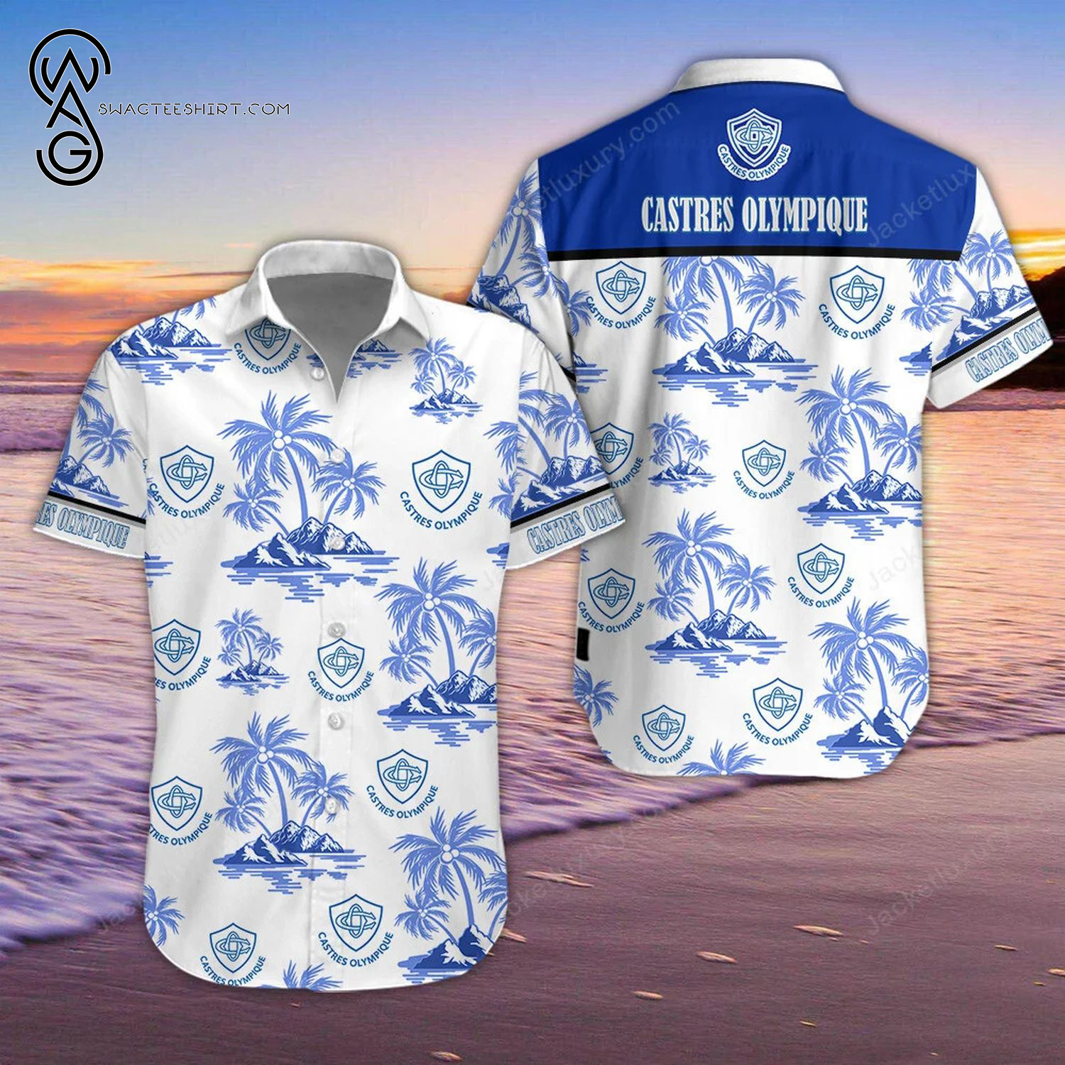 Castres Olympique French Rugby Union Club All Over Print Hawaiian Shirt