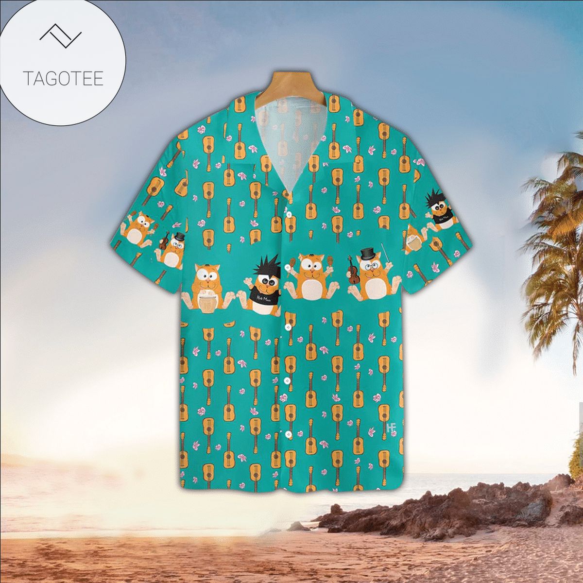 Cat And Sunflower So Cute Tropical Hawaii Aloha Shirts