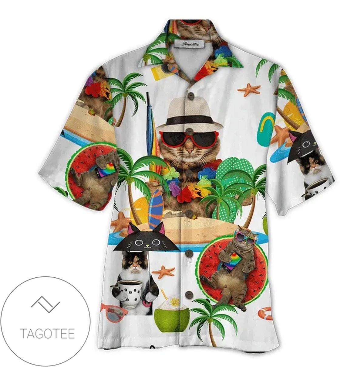 Cat I Love Math Hawaiian Shirt