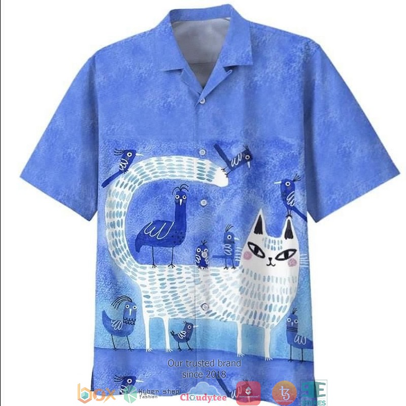 Cat Lovers Navy Hawaian Summer Outfit