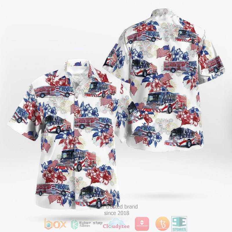 Central County Fire Truck Easter Hawaiian Shirt