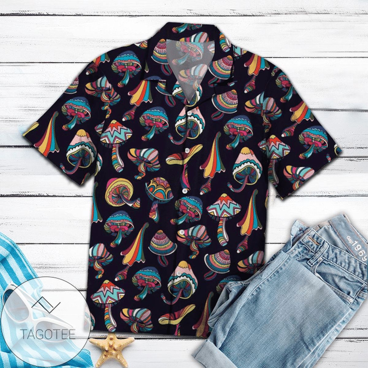 Check Out This Awesome Amazing Happy As A Hippie In A Ww Bus Unisex Authentic Hawaiian Shirt 2022