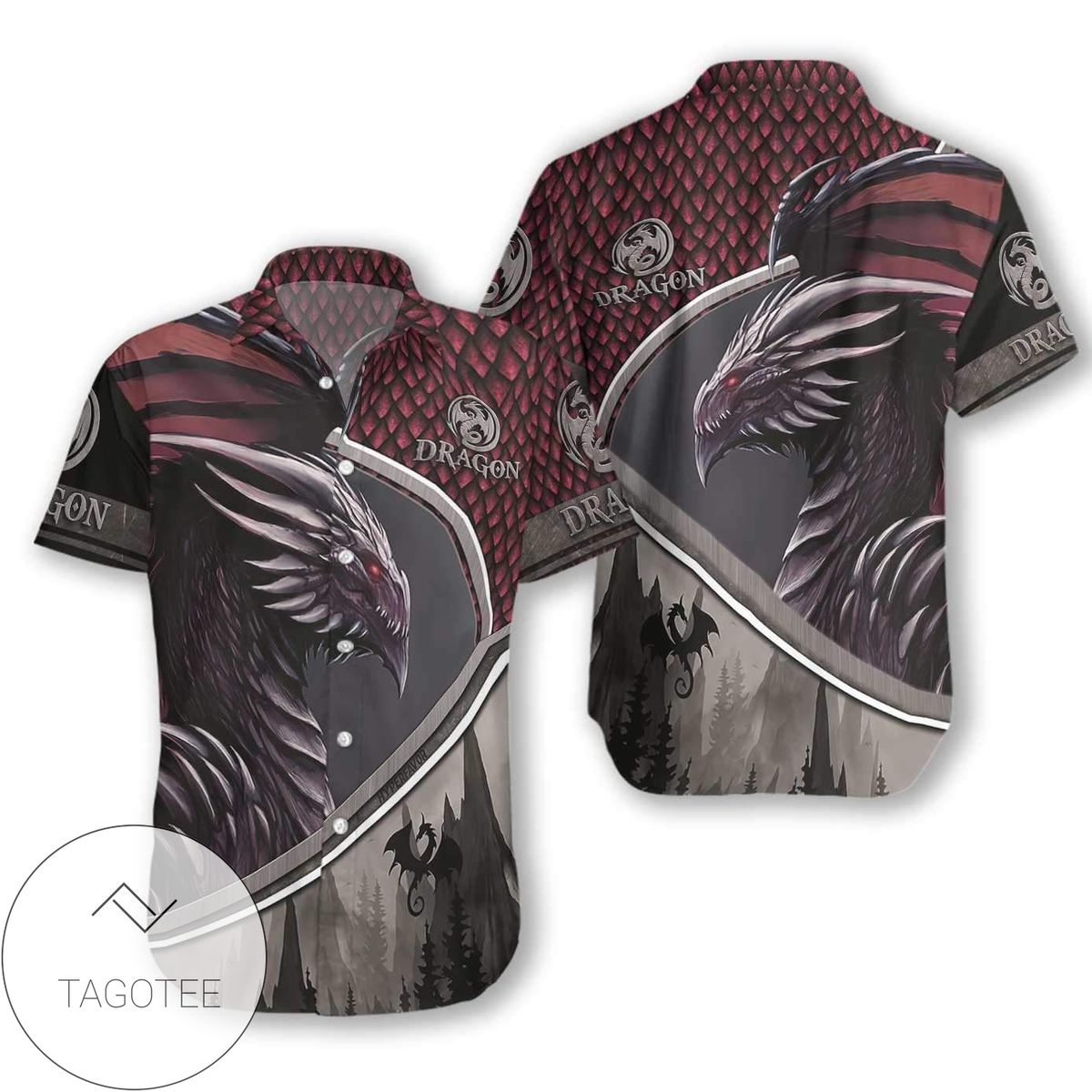 Check Out This Awesome Dragon With Fire Hawaiian Aloha Shirts V