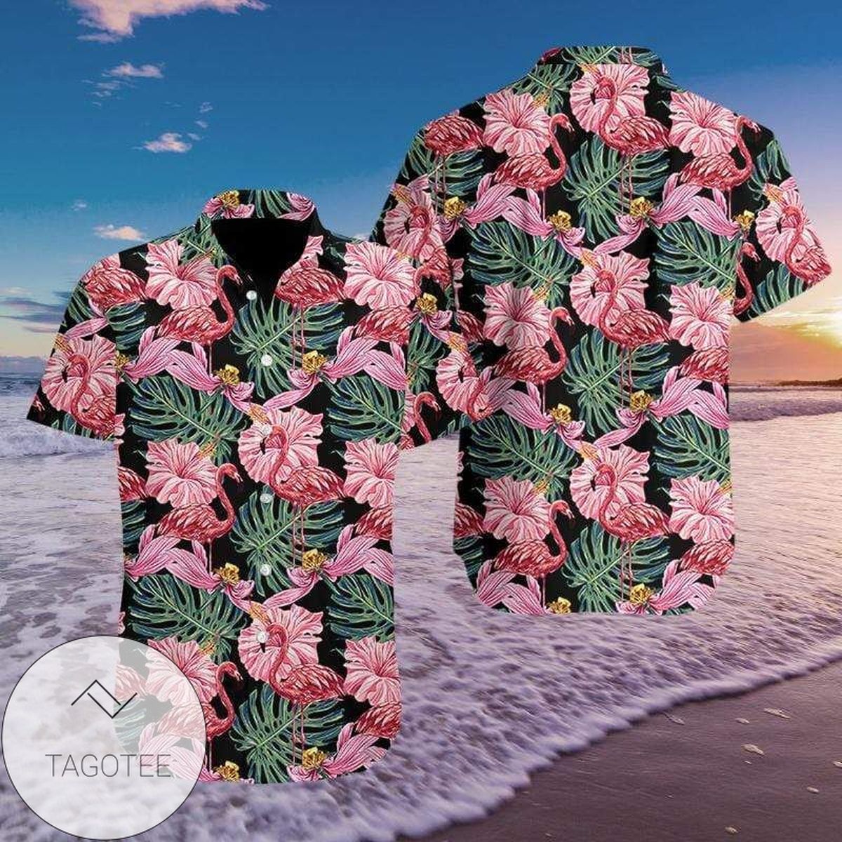 Check Out This Awesome Flamingo Drink Beer On Saint Patricks Day Pink Green Hawaiian Aloha Shirts 05