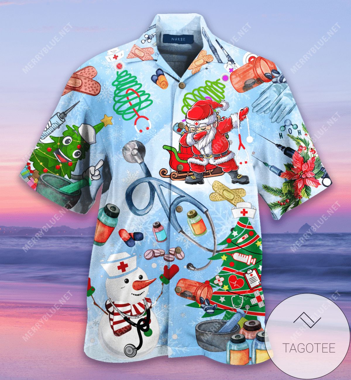 Check Out This Awesome Funny Blue Shark Summer Vibe Tropical Hawaiian Aloha Shirts