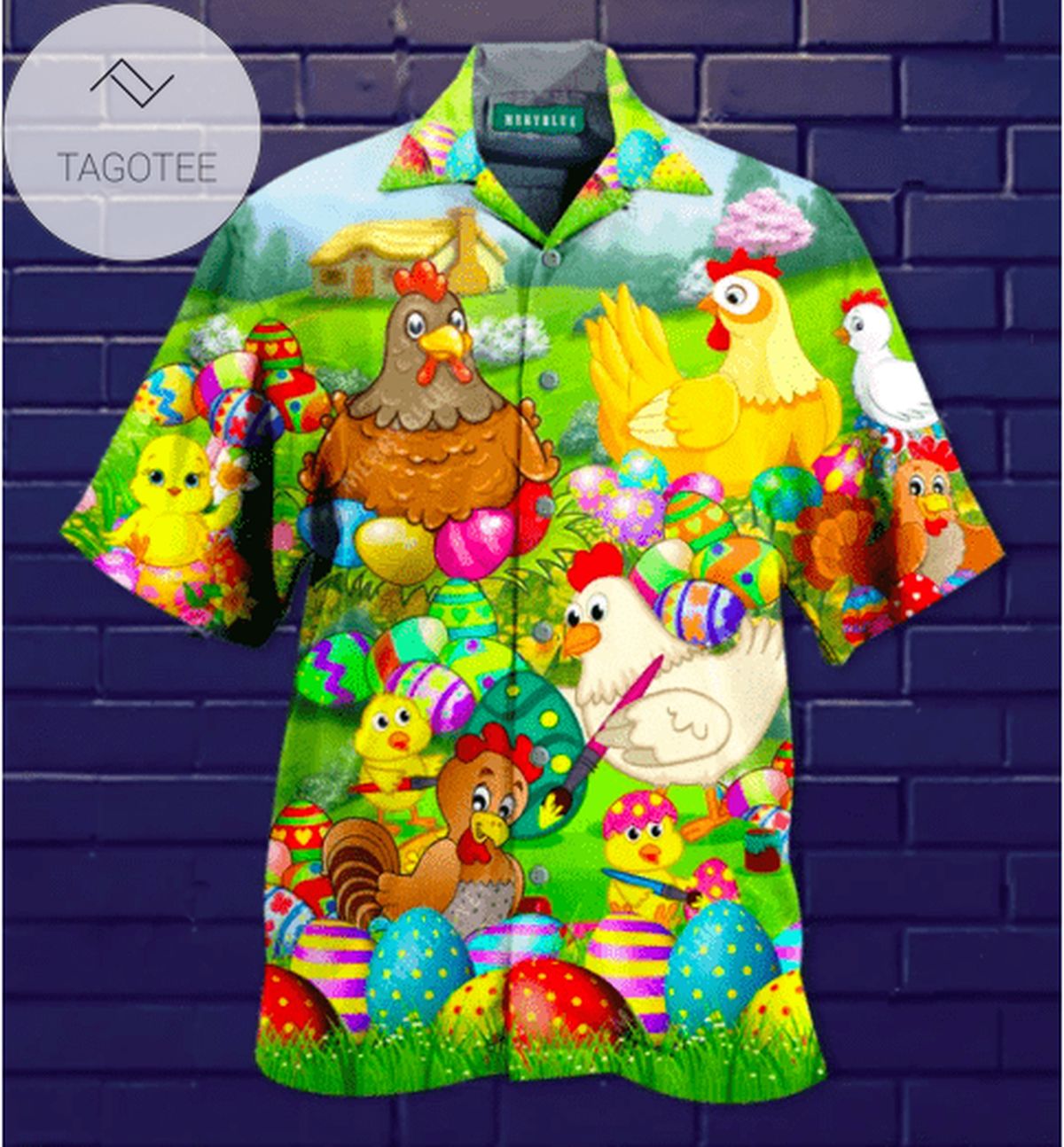 Check Out This Awesome Happy Easter 2021 Funny Bunny Riding Dinosaur Unisex Hawaiian Aloha Shirts Dh