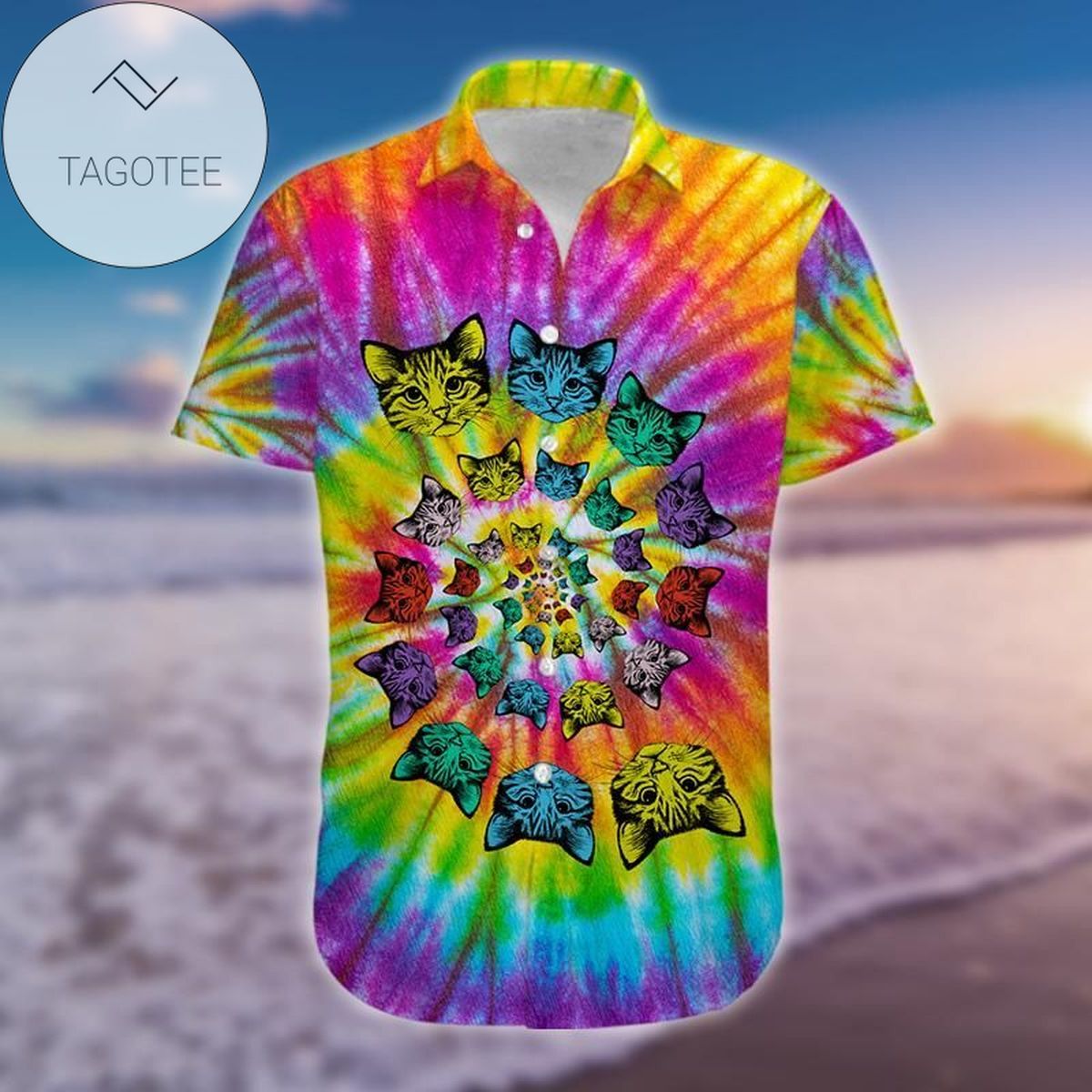 Check Out This Awesome Hawaiian Aloha Shirts Awesome Cat Tie Dye