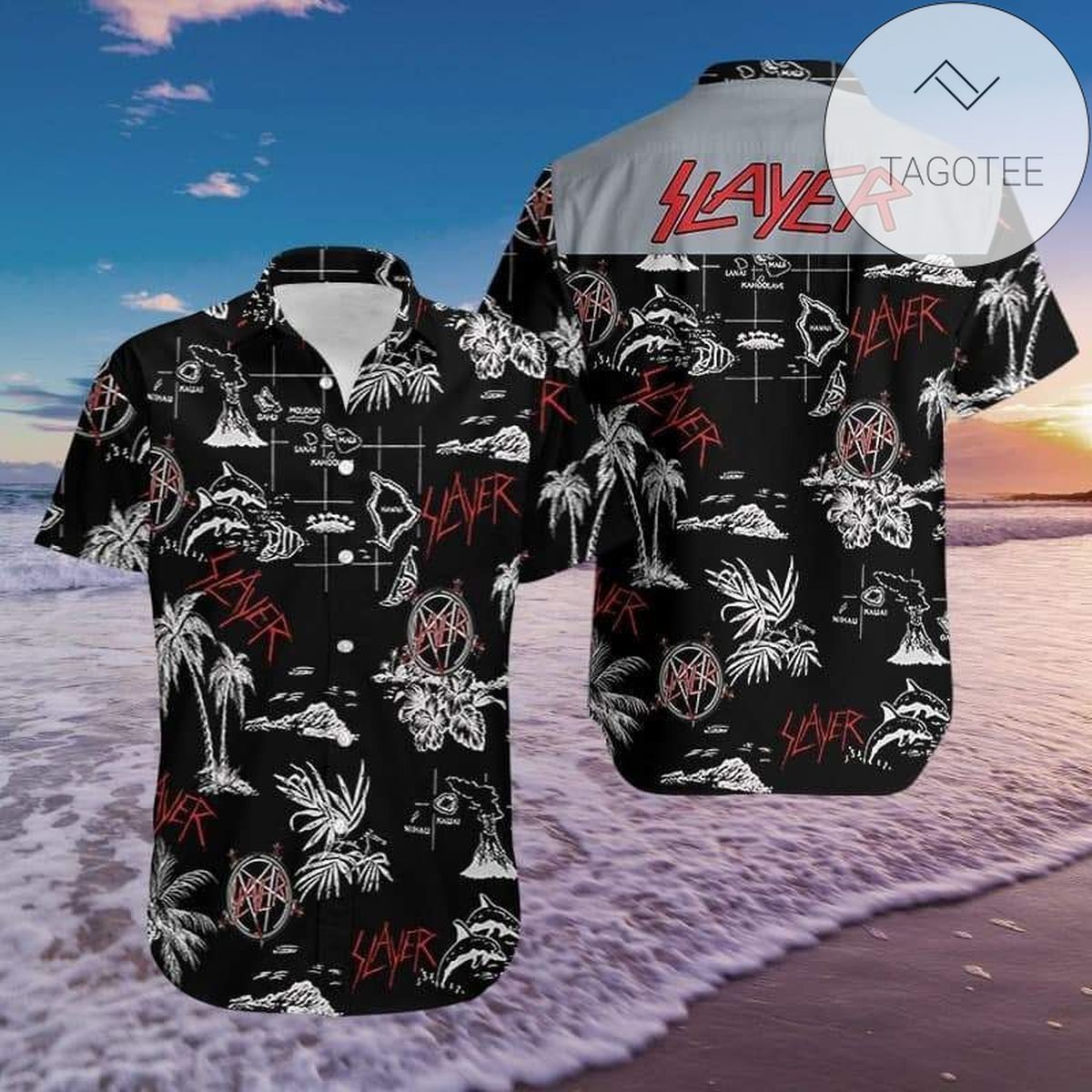 Check Out This Awesome Hawaiian Aloha Shirts Slayer Black And White 411l