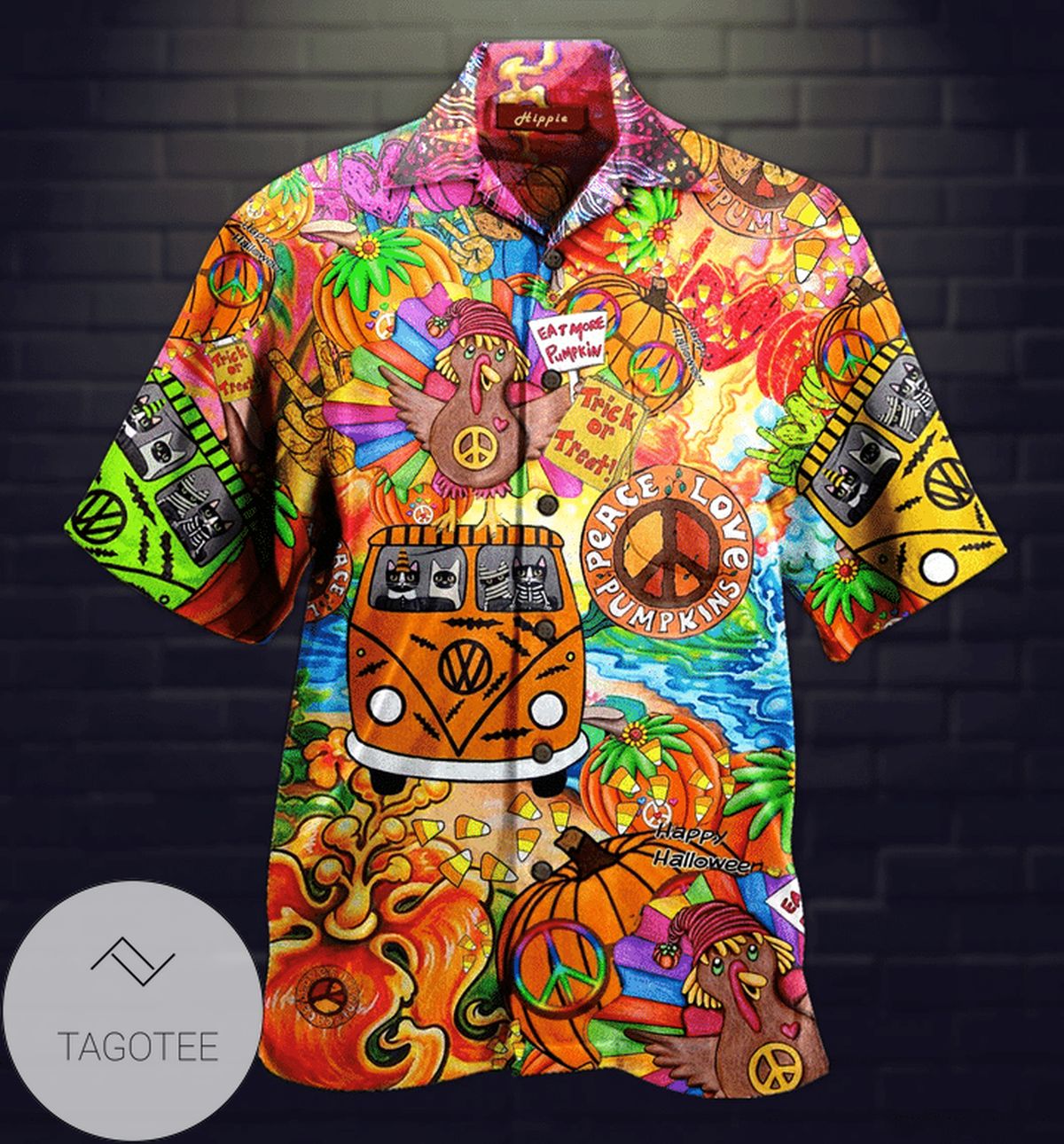 Check Out This Awesome Hippie Halloween Lets Play A Guitar 2022 Authentic Hawaiian Shirts