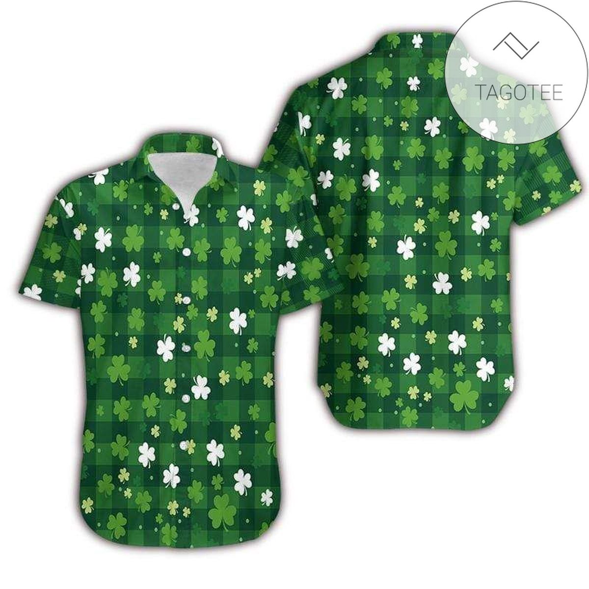 Check Out This Awesome Irish Pride Happy St Patricks Day Shamrock Tartan Hawaiian Aloha Shirts Dh