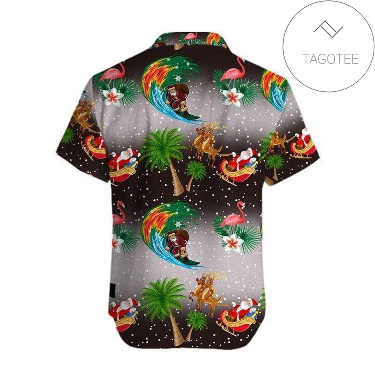 Check Out This Awesome Merry Christmas Santa Claus Black Hawaiian Aloha Shirts