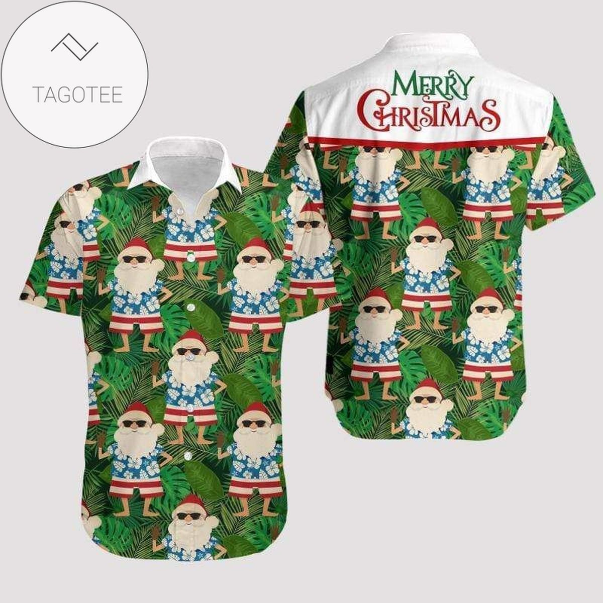 Check Out This Awesome Merry Christmas So Cute Santa Snowman Black Pattern 2022 Authentic Hawaiian Shirts