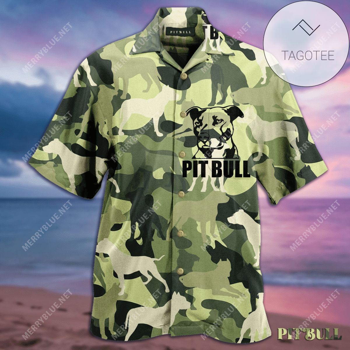 Check Out This Awesome Pitbull Funny On The Beach Unisex Authentic Hawaiian Shirt 2022 H