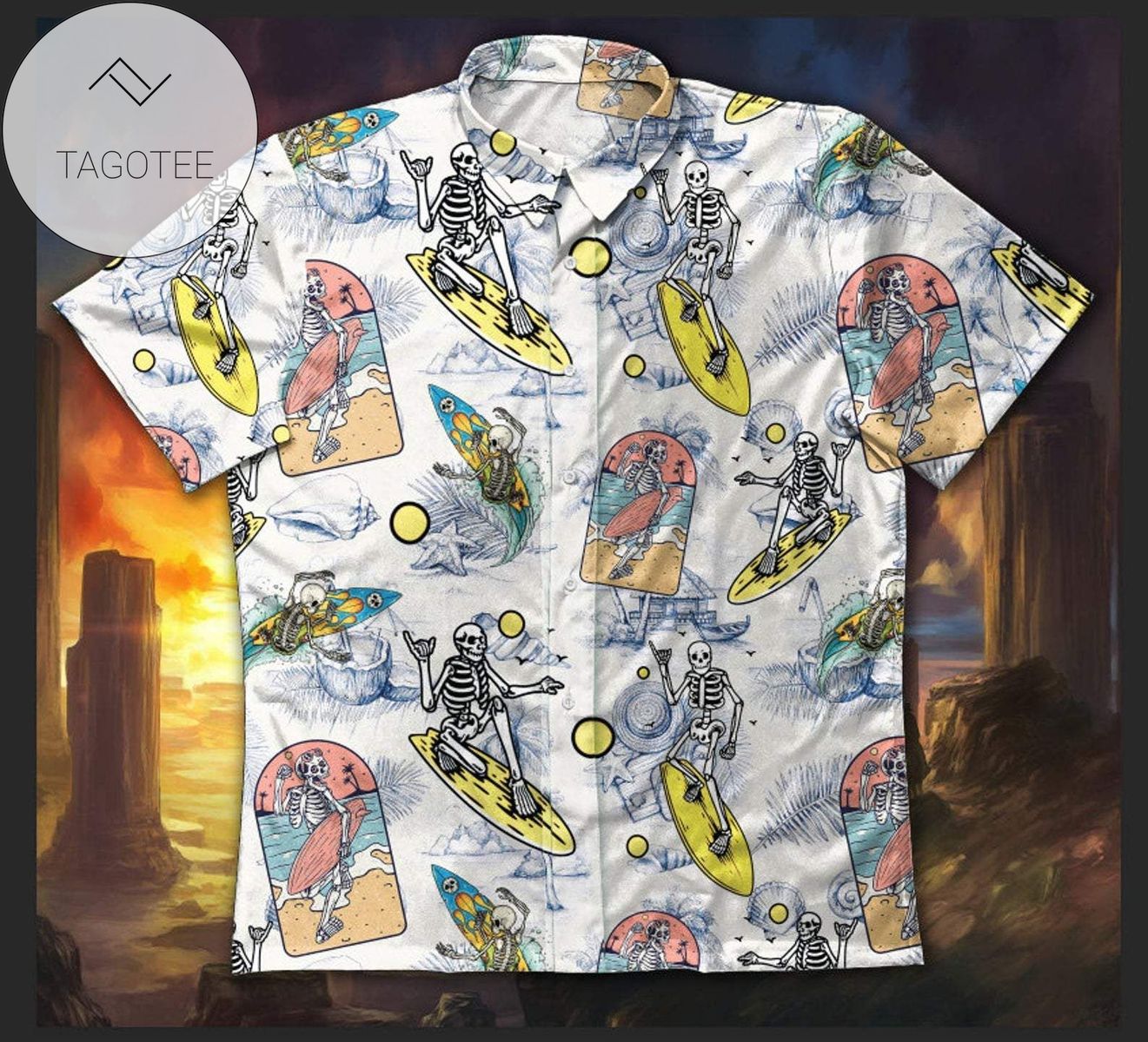 Check Out This Awesome Skull Halloween Hawaiian Shirt