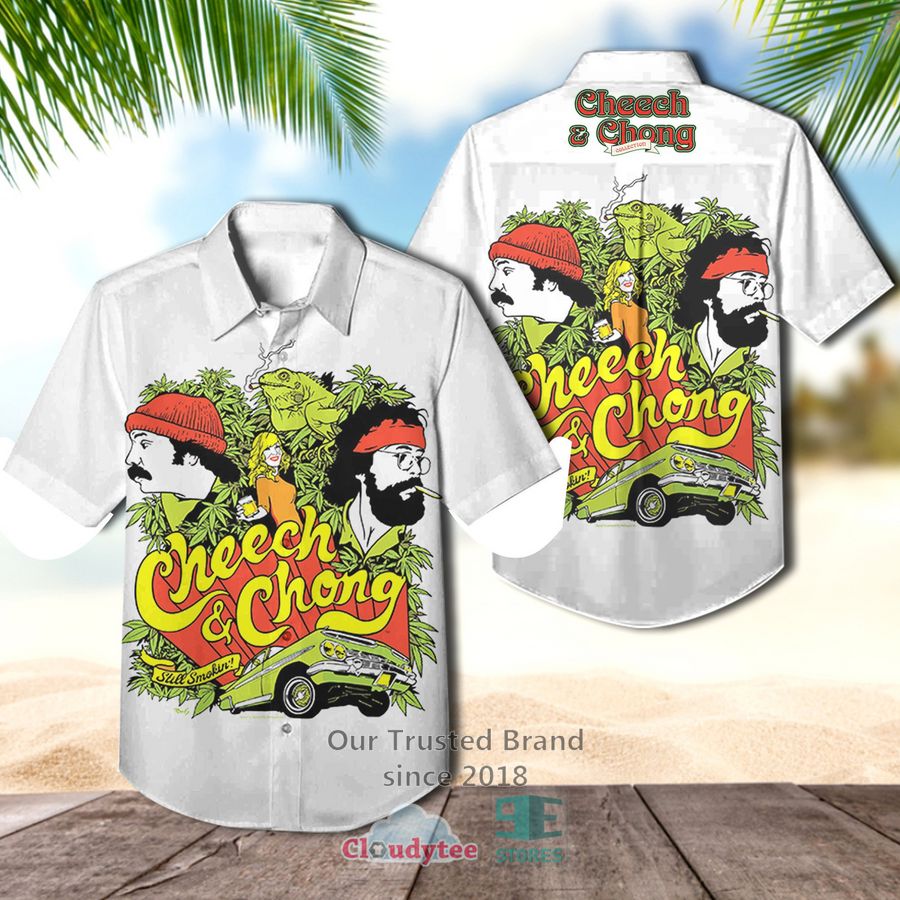 Cheech & Chong Up in smoke weed black Hawaiian Casual Shirt