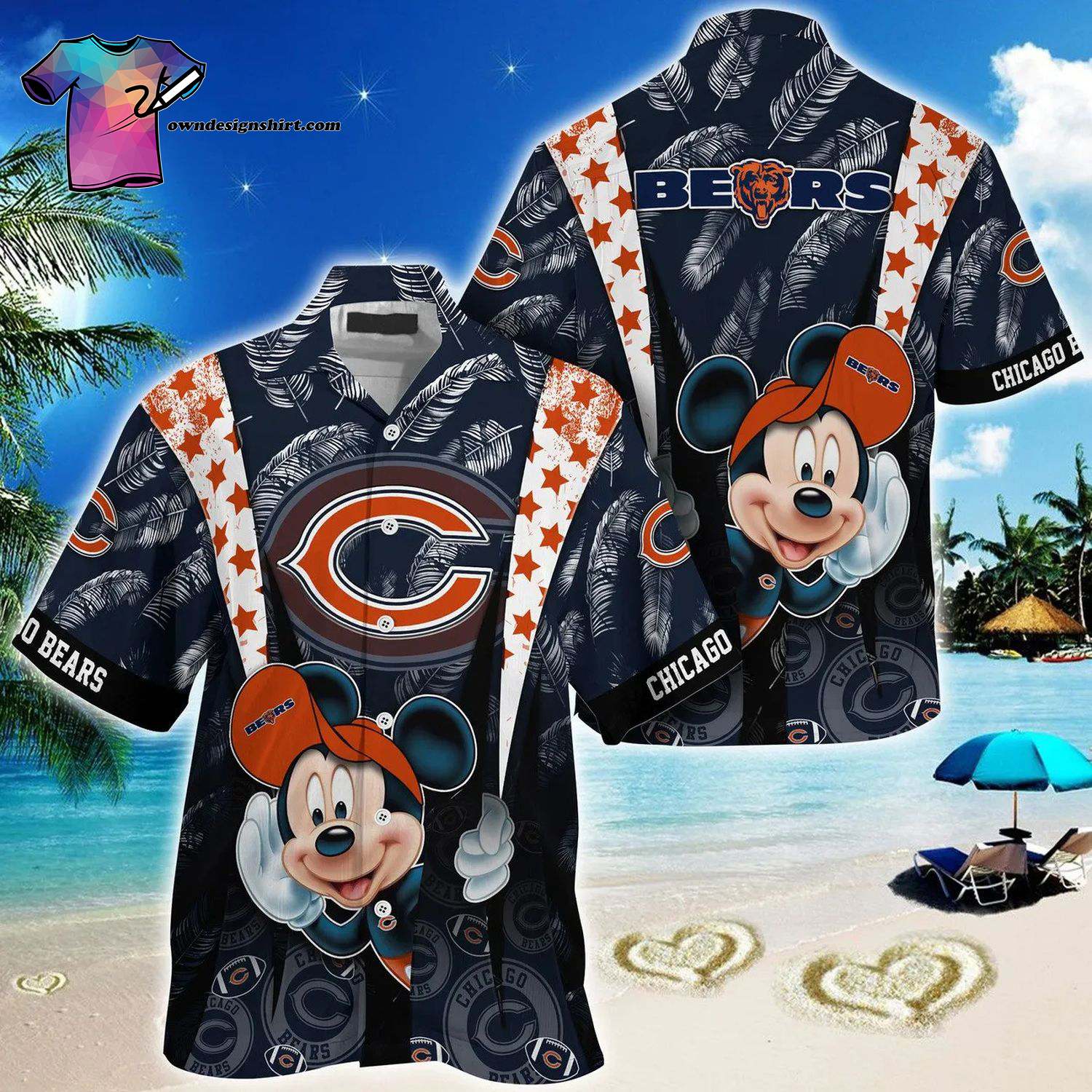 Chicago Bears And Mickey Mouse Sports Fan All Over Print Hawaiian Shirt