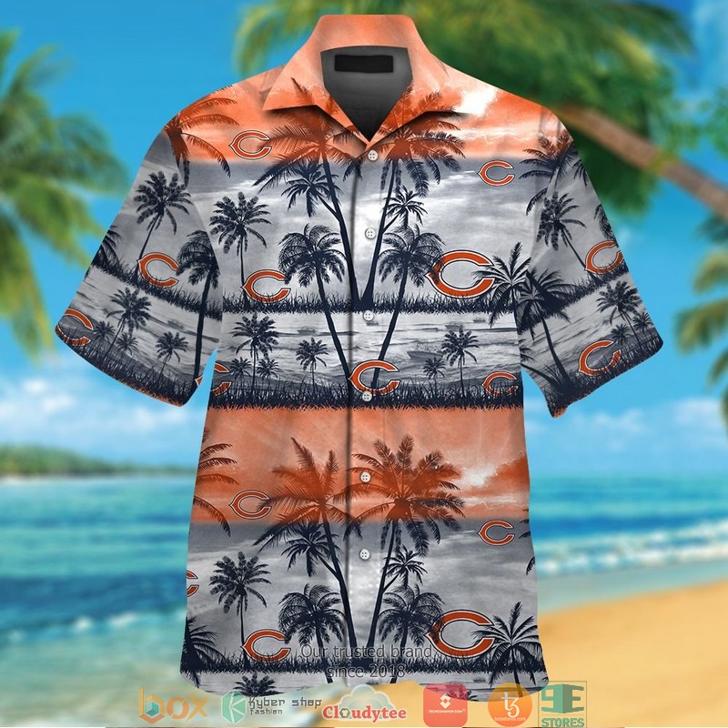 Chicago Bears Coconut island navy blue Hawaiian Shirt, short