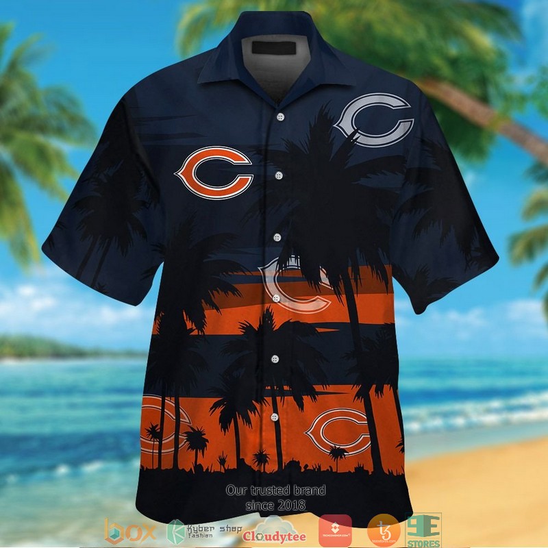 Chicago Bears Coconut White Hawaiian shirt, short