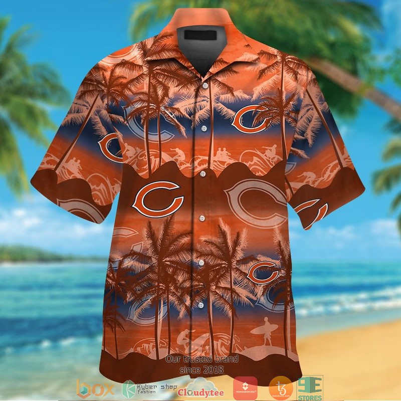 Chicago Bears Coconut White Hawaiian shirt, short