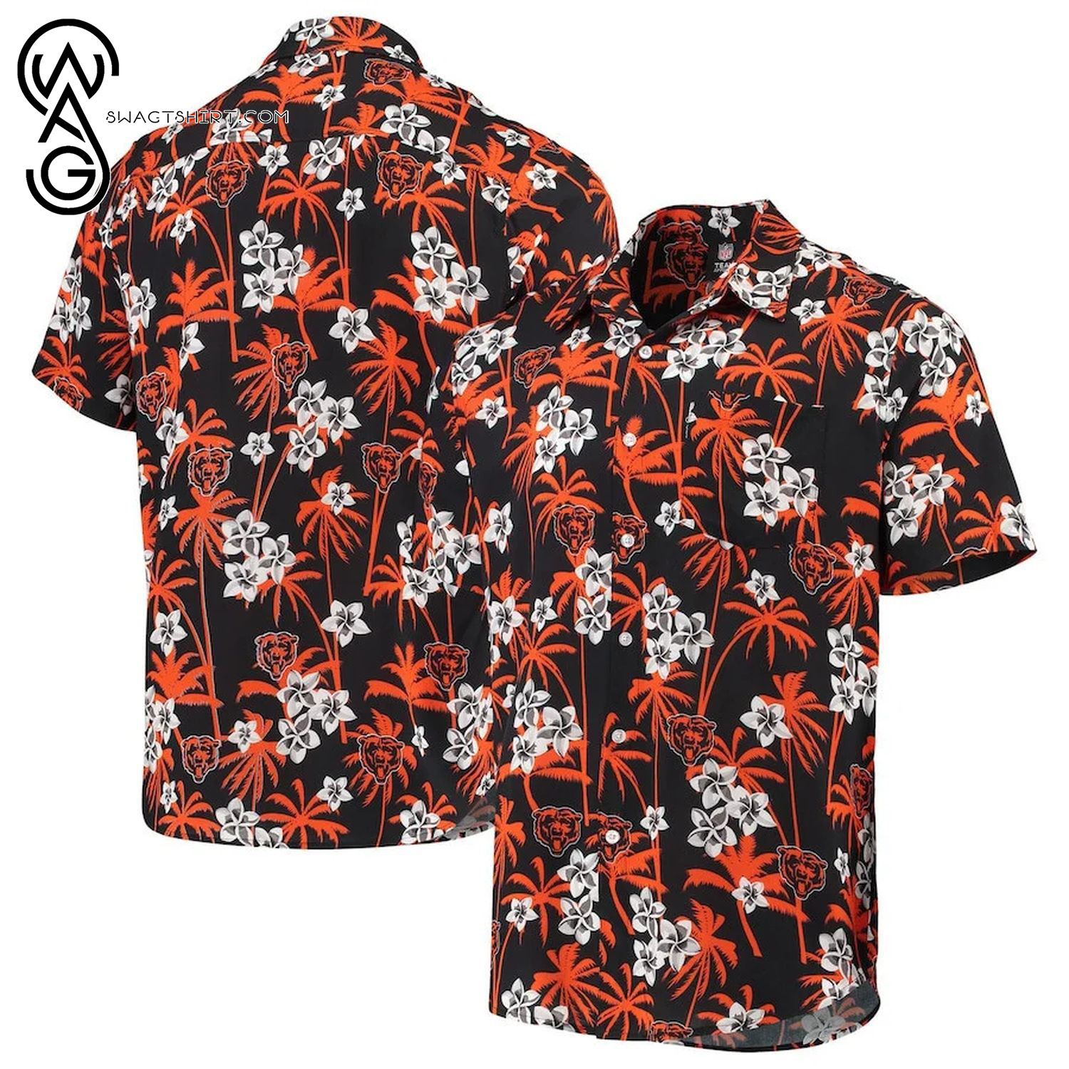 Chicago Bears Coconut Tree Aloha Hawaiian Shirt