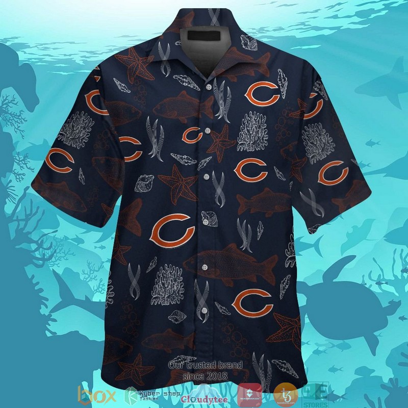 Chicago Bears Coconut Island Sunset Hawaiian Shirt, short