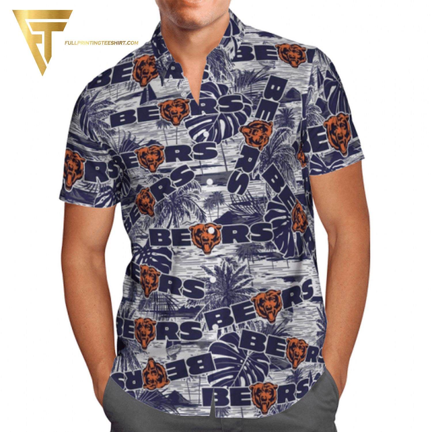 Chicago Bears Football Team Full Printing Hawaiian Shirt