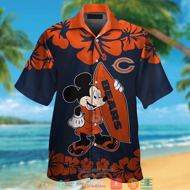 Chicago Bears Mickey Mouse Hawaiian Shirt, short