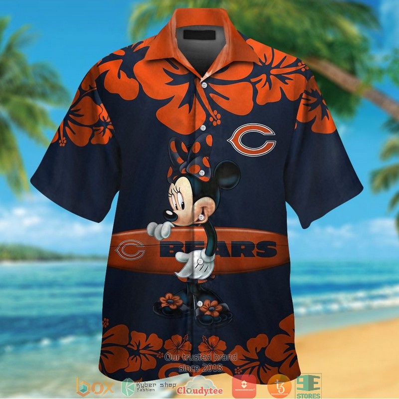 Chicago Bears Navy Orange Hawaiian shirt, short