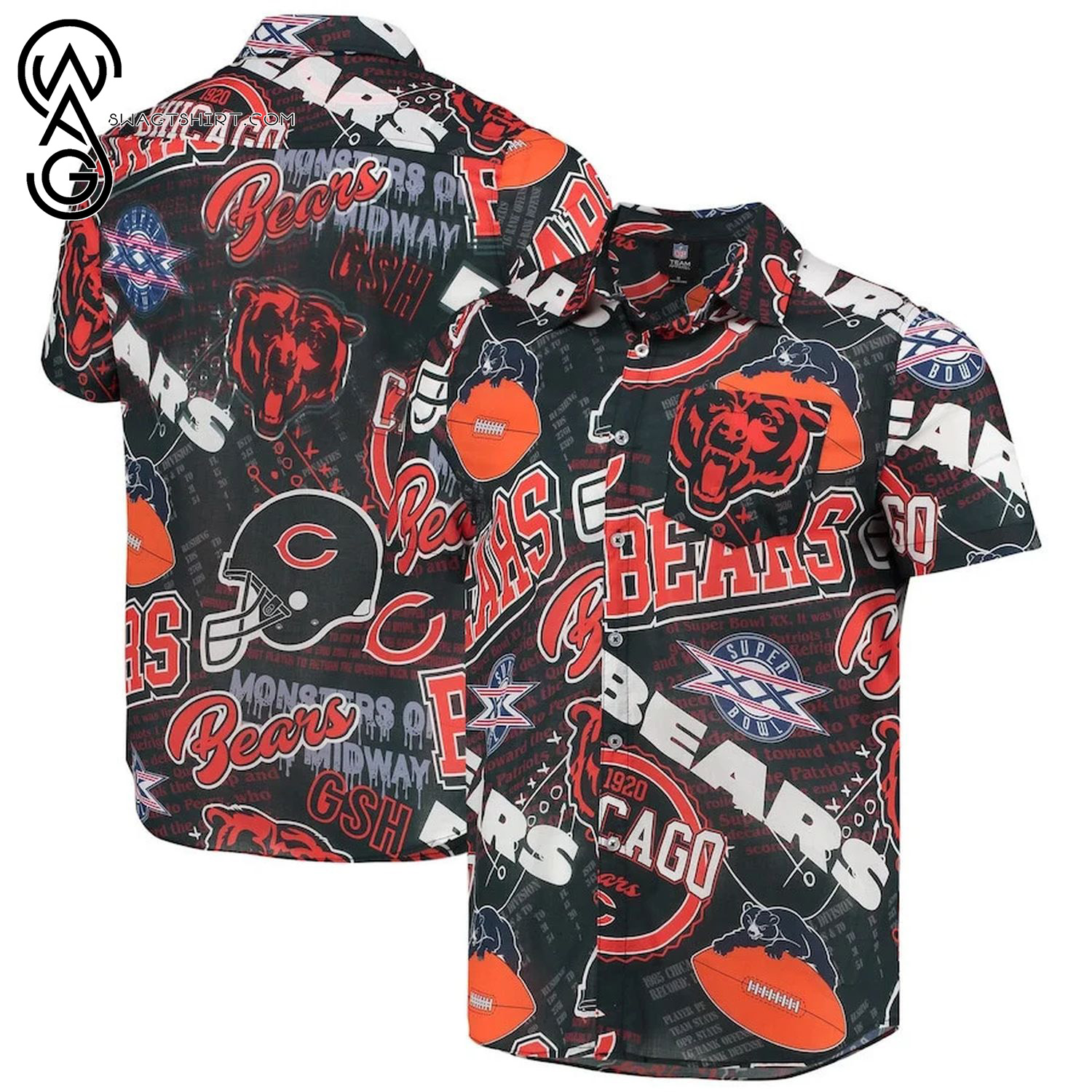 Chicago Bears Football Team Full Printing Hawaiian Shirt