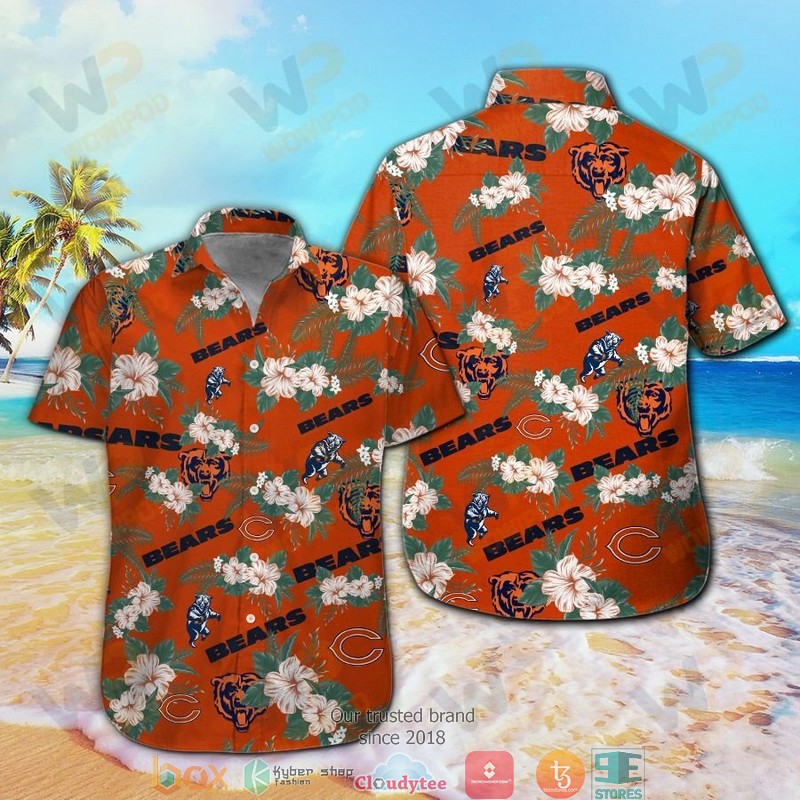 Chicago Bears Snoopy and Charlie Brown Autumn Hawaiian Shirt, short